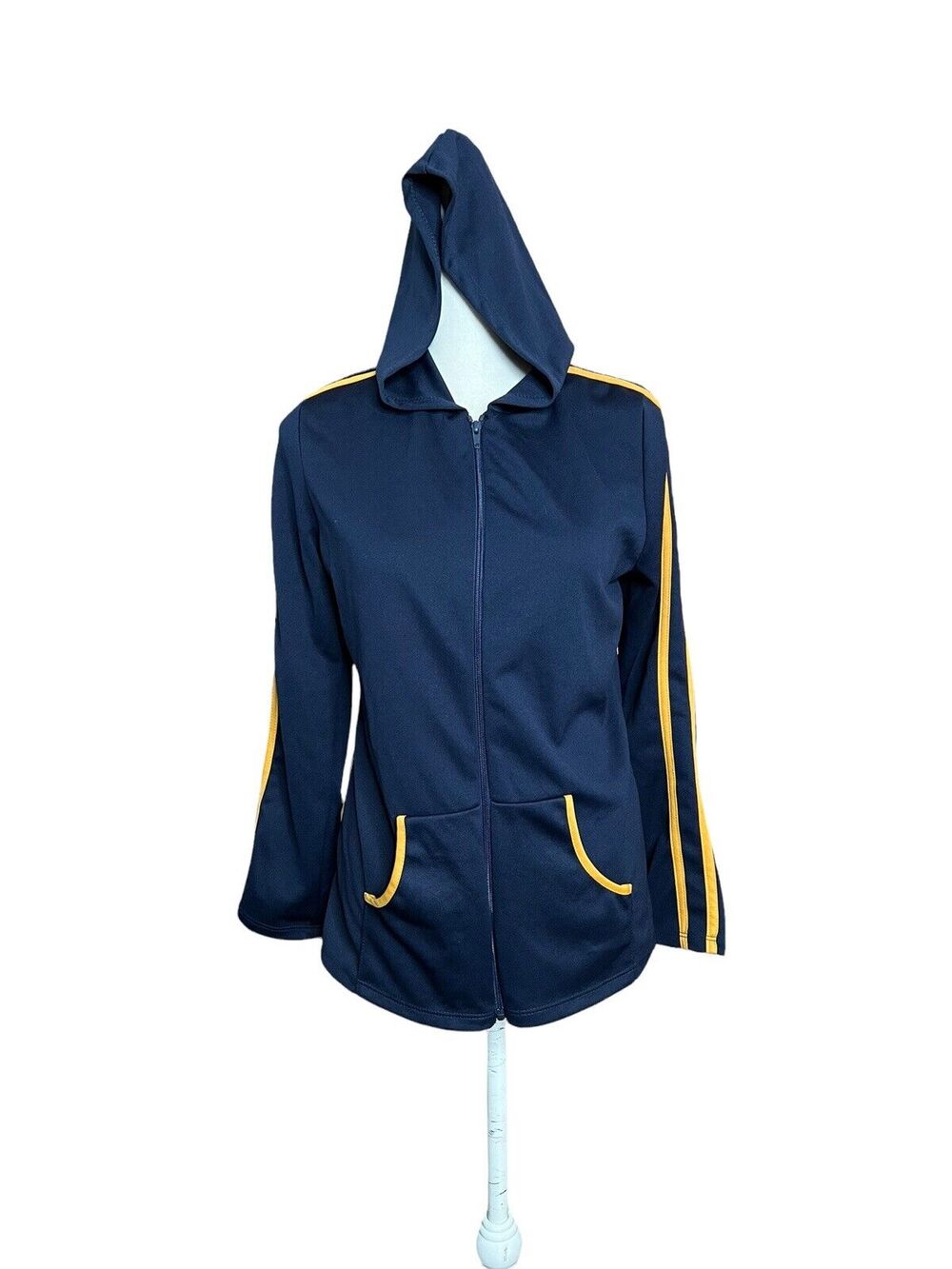absolute energy mens size xl Hooded jacket navy blue full zip 2 line
